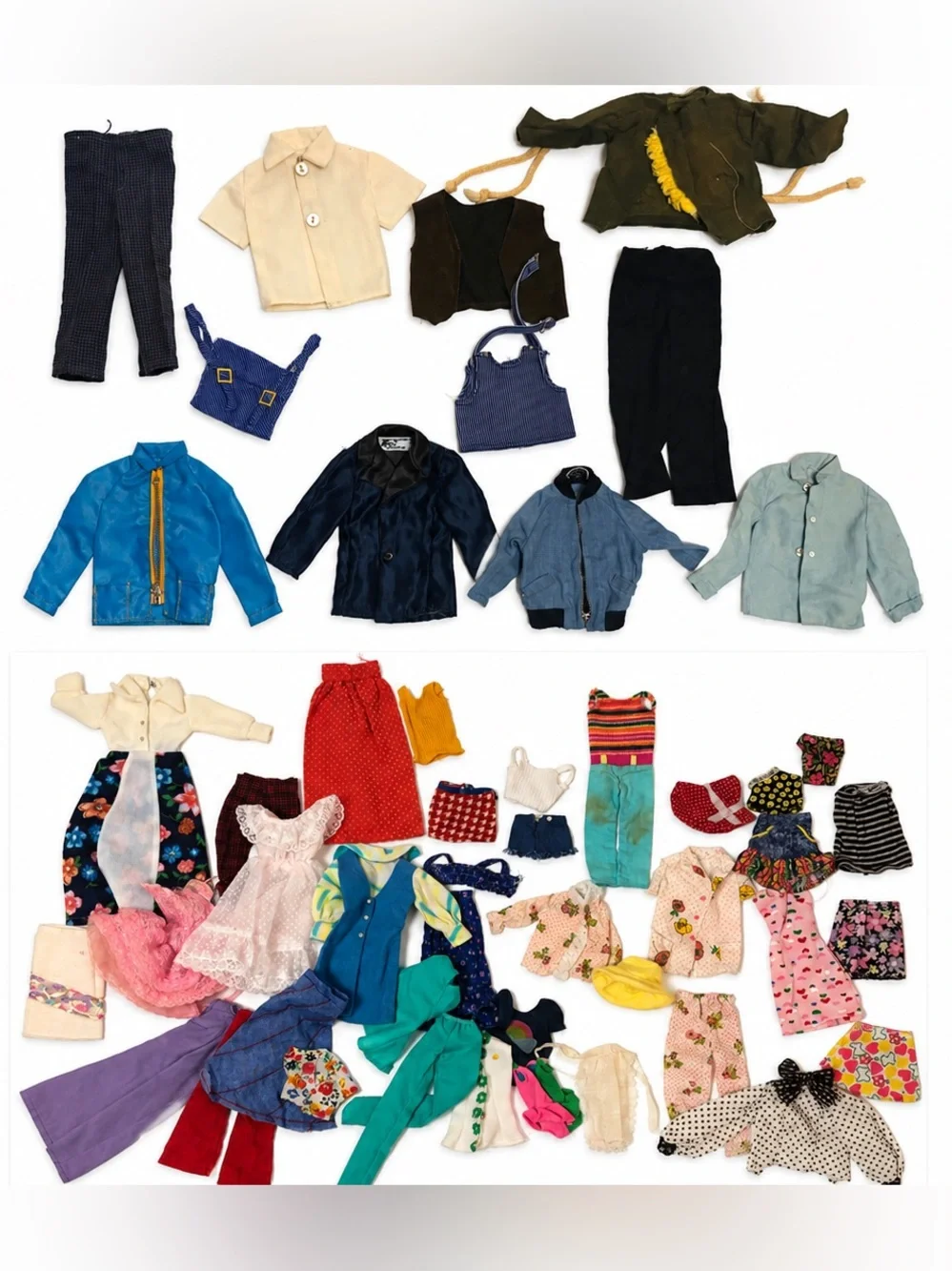 (50+) Assortment of 1960’s & 1970’s Vintage Barbie, Ken, and Skipper Clothes